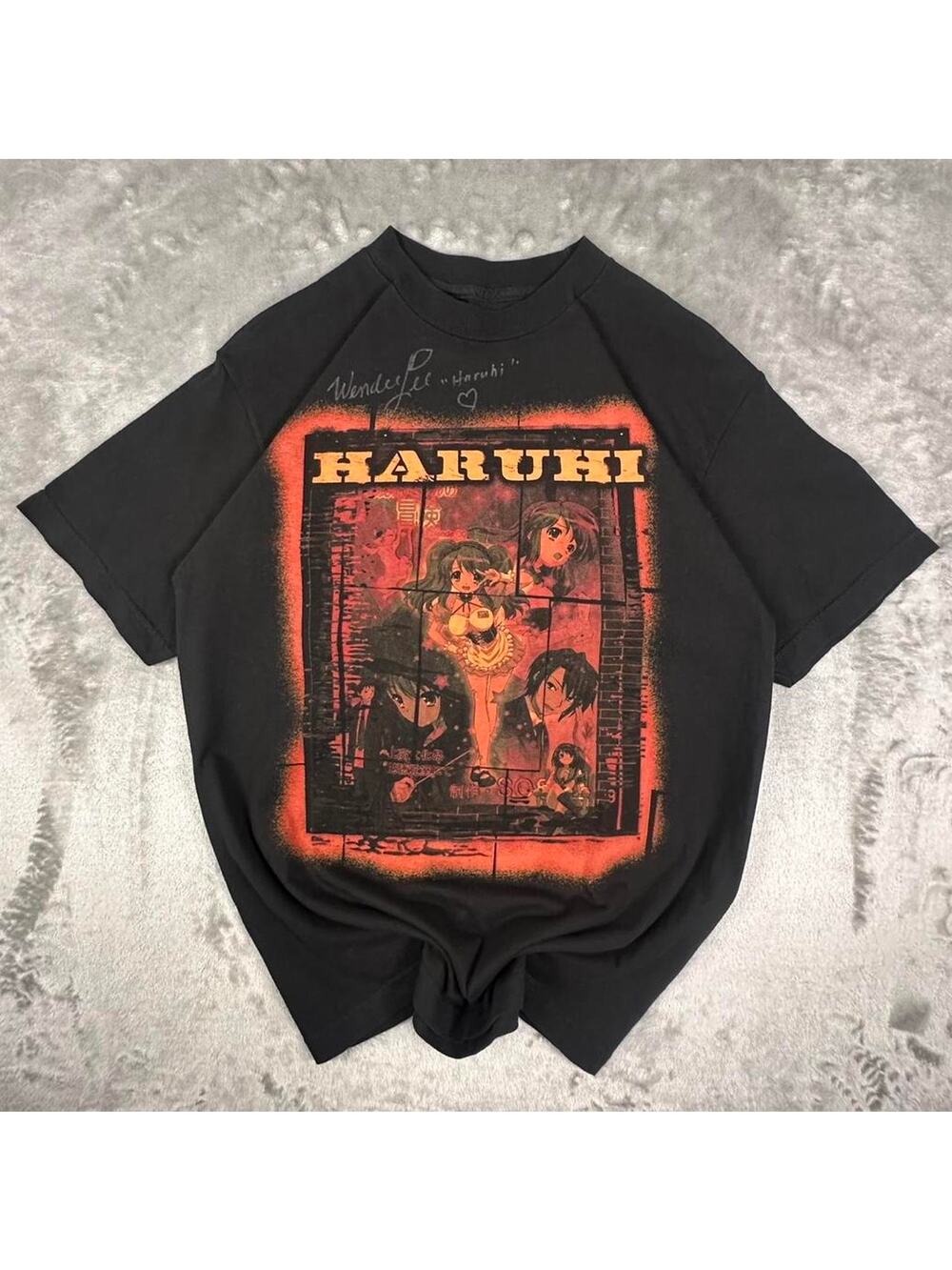 Vintage 2006 "The Melancholy of Haruhi Suzumiya" Black Graphic T-shirt Size M
